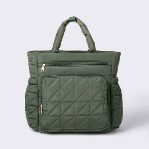 Quilted Diaper Backpack Tote - Green - Cloud Island™