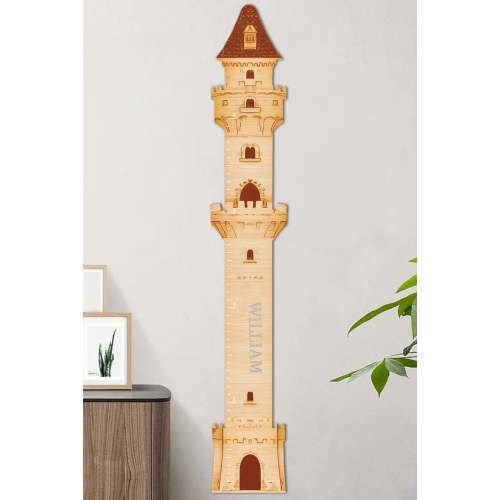 Personalized Wooden Castle Growth Chart Ruler – Woodemon