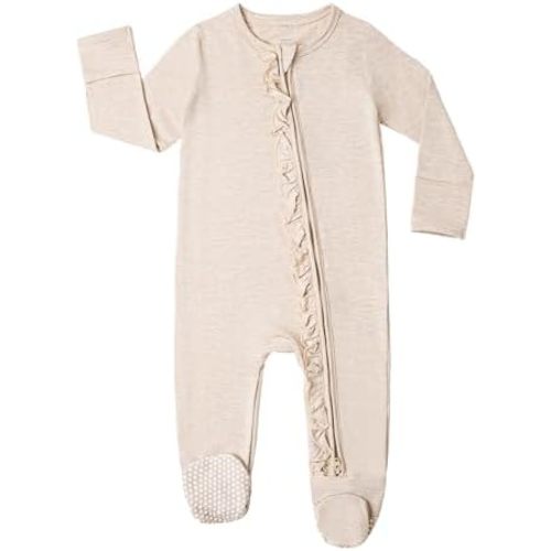 Baby Girls Rompers Soft Infant Toddler Zippered Footed Romper Newborn Viscose from Bamboo Pjs