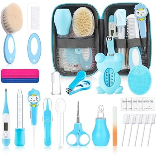 Baby Healthcare and Grooming Kit for Newborn Kids, 36PCS Upgraded Safety Care Kit, Nursery Health Set, Products Blue-18pcs