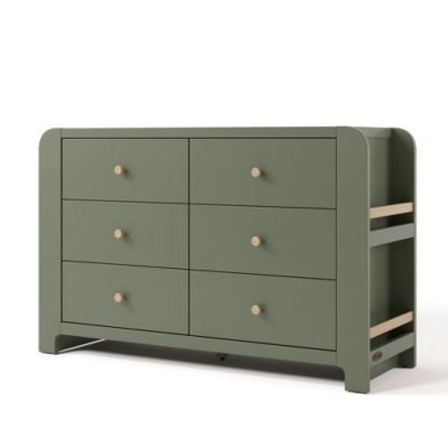 Graco Read-with-Me 6 Drawer Dresser with Bookshelves Olive/Driftwood
