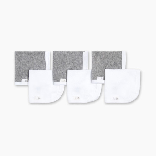 Burt's Bees Baby Organic Solid Washcloth (6 Pack) - Heather Grey