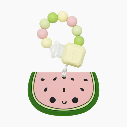 Loulou Lollipop Silicone Teether with Clip Set - Watermelon