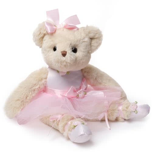 Bearington Collection Ballerina Stuffed Animal - Ballet Doll - Dance Recital Gifts for Girls - Bear Nina - 13"