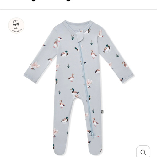 Zippered Footie in Mallard Duck