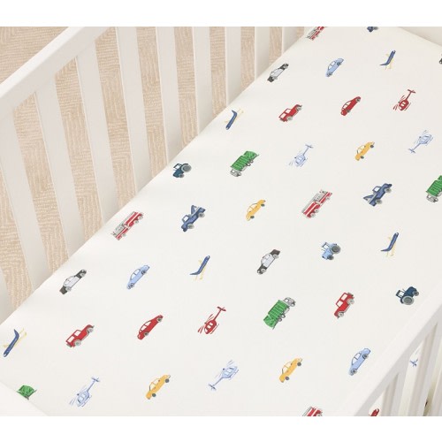 Trace Transportation Organic Crib Fitted Sheet