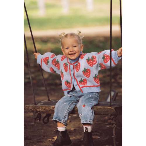 juni jnr strawberry sky knit cardigan