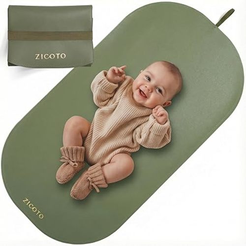 Magnifique tapis à langer pour bébé en cuir végétalien – Tapis à langer doux et facile à essuyer pour le voyage ou l'utilisation à la maison – Tapis léger et pliable qui s'adapte parfaitement à