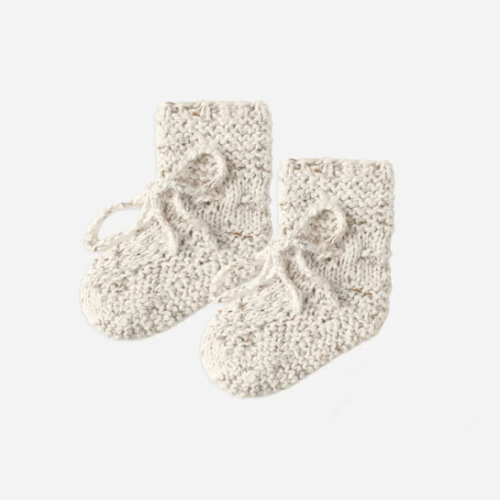 Knit Booties || Natural Confetti – Quincy Mae