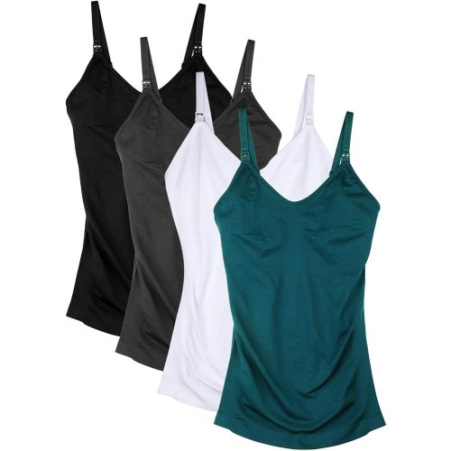 DAISITY Womens Nursing Tank Tops Cami for Breastfeeding Maternity Postpartum Tops Adjustable Straps