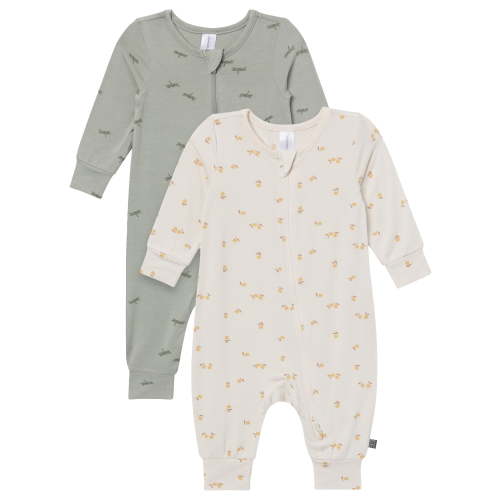 Modern Moments by Gerber Baby Neutral Super Soft Viscose Coveralls, 2-Pack, Sizes Newborn - 24 Months