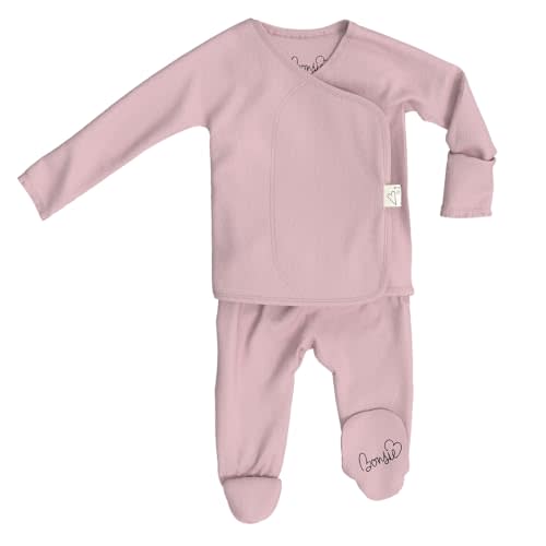 Bonsie Skin to Skin Babywear Footed Bodysuit - Pink Baby One Piece - Peony