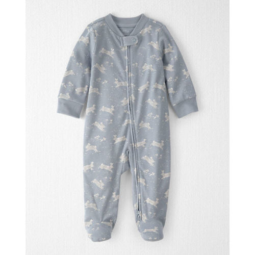 Baby Organic Cotton Pajama in Blue Bunnies