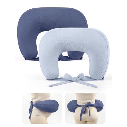 lulumoon Muslin Nursing Pillow Covers - 2-Pack Soft Cotton Slipcovers for Breastfeeding & Bottle-Feeding - Extension Strap for Snug Fit & No Sliding - Hidden Zipper Safety for Newborn Baby
