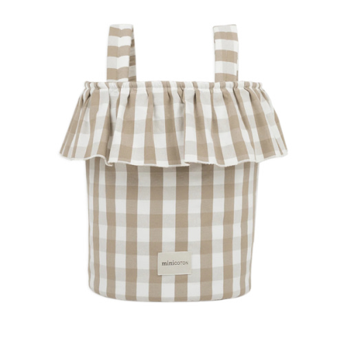Vichy Basket - Oak + White · Minicoton