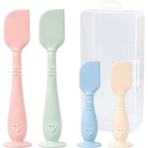 4-Pack Diaper Cream Spatula with Case, Soft Diaper Rash Cream Applicator