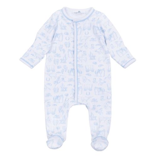Wild West Toile Footie- Light Blue