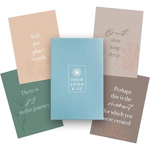 Indie Leigh & Co Positive Affirmation Cards for Pregnancy | Labor & Delivery Essentials | Affirmation Cards for Women | New Mom Gifts for Women After Birth | Hypnobirthing Affirmations