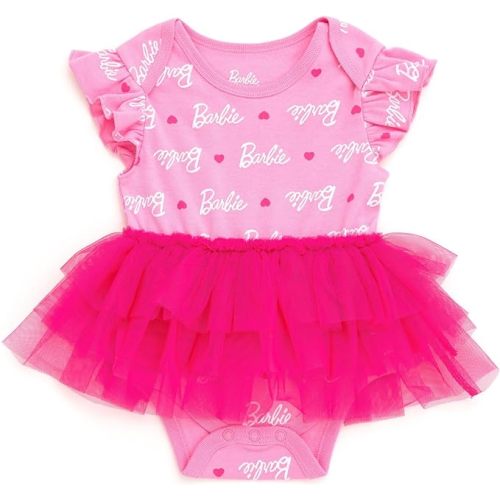 Barbie Baby Girls Bodysuit Tutu Dress Newborn to Infant