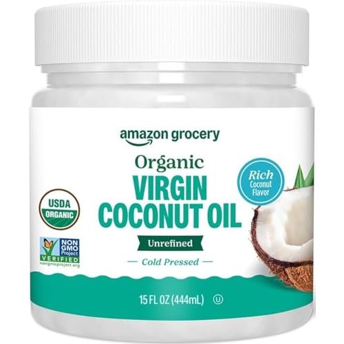 Amazon Grocery, Organic Virgin Coconut Oil, 15 Fl Oz