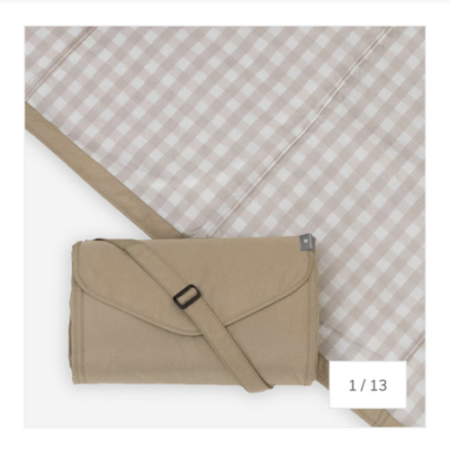 Outdoor Blanket - Beige Buffalo Check – HoneyBug