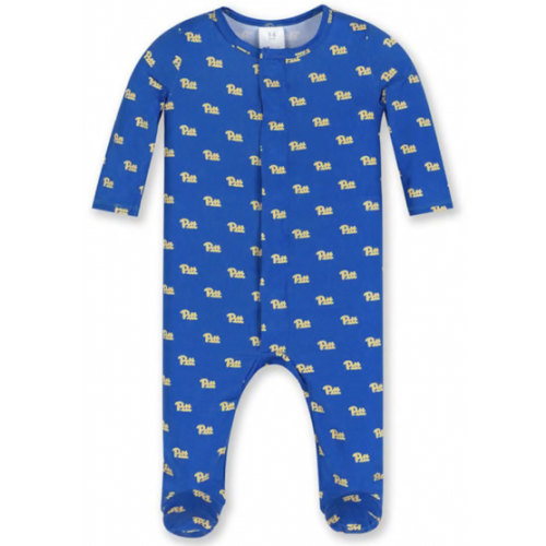 Baby ROYAL Pitt Panthers Magnetic Allover Print Loungewear One Piece Pajamas - 74283564