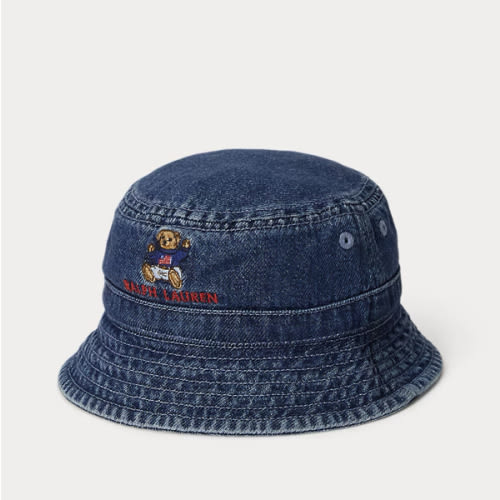 Polo Bear Indigo Denim Bucket Hat