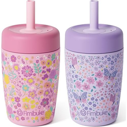 Fimibuke Toddler Cups Spill Proof, 12 OZ Sippy Cup for Toddler Water Bottle