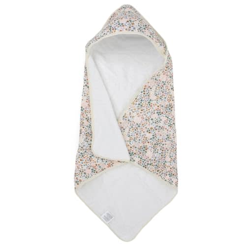 Little Unicorn Premium Infant Hooded Bath Towel| Soft & Absorbent Cotton & Terry Fabric for Newborns (Pressed Petals)