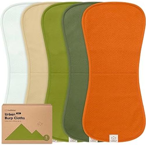 KeaBabies 5-Pack Organic Burp Cloths Baby Girl, Boy - Extra Large, Absorbent Baby Burp Cloths, Soft Burping Cloths for Babies, Newborn Burp Clothes, Cotton Burp Rags, Thick Burp Cloth (Palms/Quin)