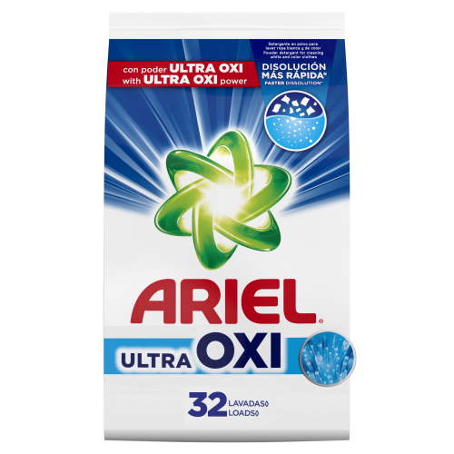 Ariel Laundry Detergent Powder, Ultra Oxi, Original Scent, 52 oz, 33 Loads
