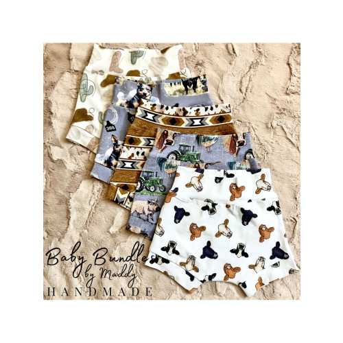 Baby Toddler Boy Western Print Shorts / Cow Print South Western Prints / Baby Boy Outfits / Handmade Baby Clothing / Cowboy Country Boy