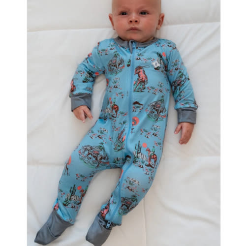 Baby Zip Up - Cowboy Up - Blue – BURLEBO