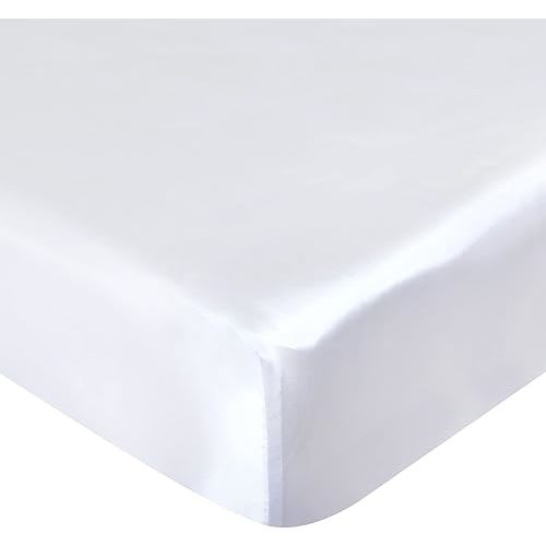 Satin Crib Sheets 2 Pack for Boys Girls, Soft & Silky Crib Sheet for Baby Hair (52"x28"x8") Fitted for Standard Crib Mattress, White Crib Sheets
