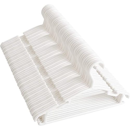 Kids Hangers White Plastic for Baby Clothes Toddler Hangers Infant Hangers 100 Pack