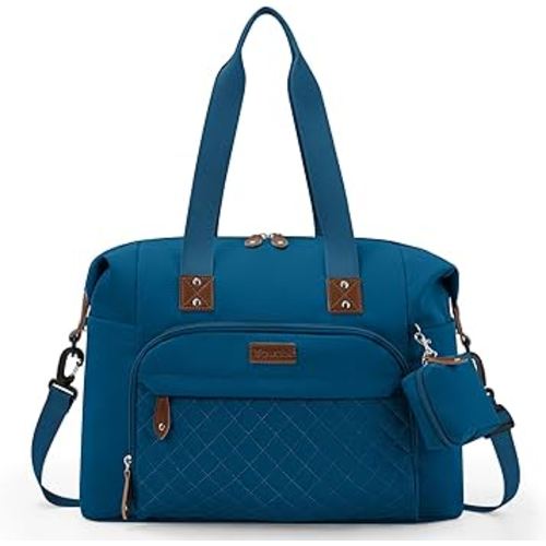 Tuwubi Diaper Bag Tote,Baby Diaper Bag with Pacifier Case Large Travel Diaper Tote Caddy for Mom and Dad Multifunction Baby Bag - M-Teal