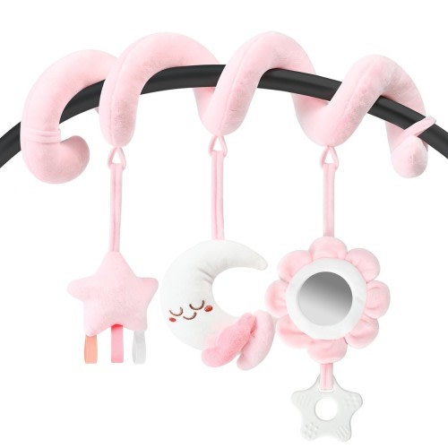 Spiral Car Seat & Stroller Activity Toy, Crib Hanging Rattles Toys for Ages 0...