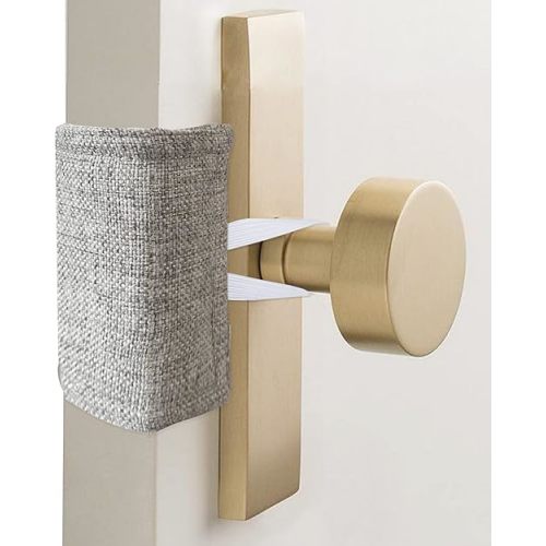 Door Silencer Padded Door Latch Cover, Baby Door Cushion Quiet Closer Door Lock Cover Universal Fit for No More Noise Light Sleeper Baby Nursery - 4 x 3 Inches, Light Grey, Set of 6