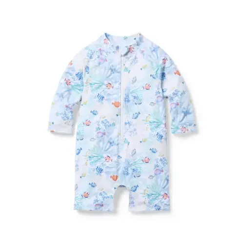Baby White Coral Reef Baby Coral Reef Rash Guard Swimsuit by Janie and Jack