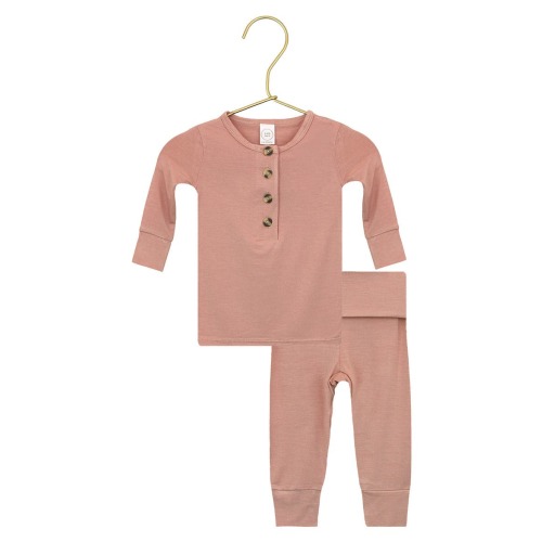 Print Henley & Pants Set