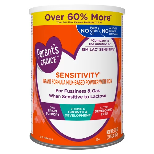 Sensitivity Infant Formula Milk-Based Powder with Iron; for Fussiness and Gas When Sensitive to Lactose; DHA, Vitamin E and Lutein; No Artificial Growth Hormones HSA/FSA Eligible