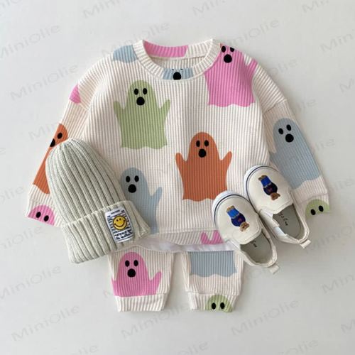 Baby Toddler Colored Ghost Waffle 2-piece Set