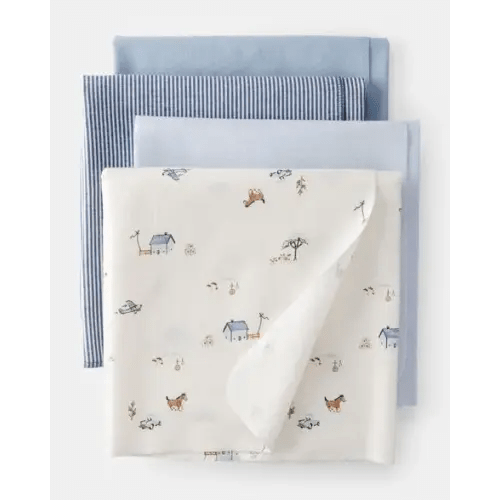 Baby 4-Pack Receiving Blankets - Blue | Carter's