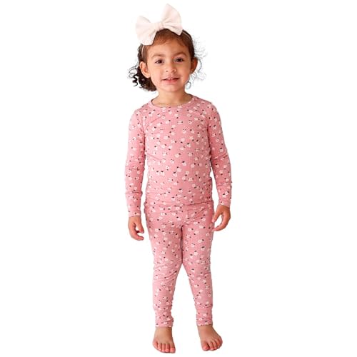 Posh Peanut Girls Pajamas - Soft, Viscose from Bamboo PJs for Kids - Matching, Long Sleeve Toddler Pajamas for Girls