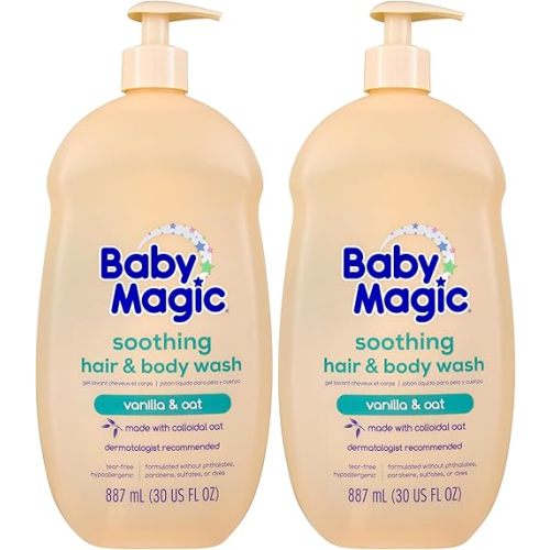 Baby Magic Soothing Hair & Body Wash, Vanilla & Oat, 30 Fl Oz (Pack of 2)