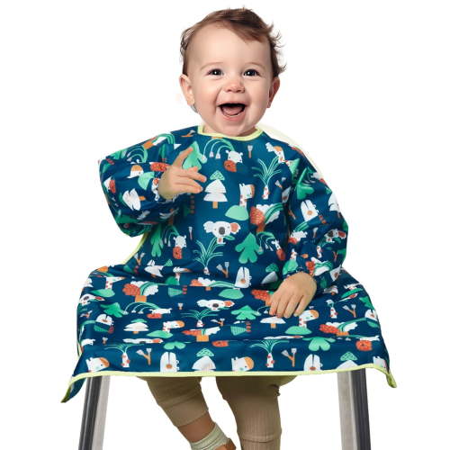 Lictin Coverall Baby Feeding Bib, Waterproof Long Sleeved Toddler Bib, Adjustable Weaning Bibs Attaches to Highchair & table