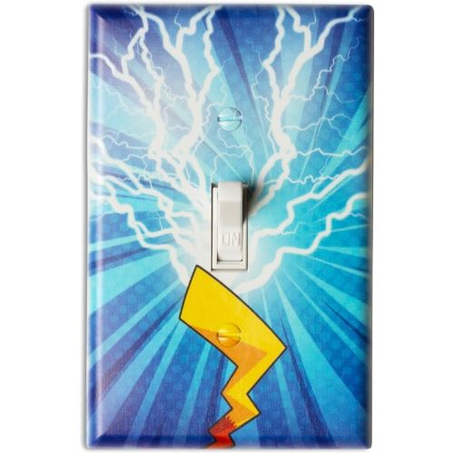 GENERIC Light Switch Cover Animation - Electricity Surge Printed Wall Plate Room Decor - Thunder-31 - 3.12 Inches x 4.87 Inches