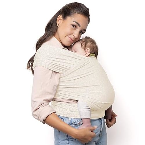 Boba Baby Wrap Carrier – Original Baby Sling Carrier for Newborns (7–35 lbs), Soft, Secure, Hands-Free & Ergonomic, Ideal for Comfortable Bonding, New Parents (Serenity Oat Meadow)