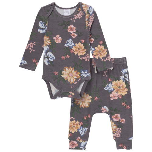 Modern Moments by Gerber Baby Girl Bodysuit and Pant Outfit Set, 2-Piece, Sizes 0/3 Months - 18 Months