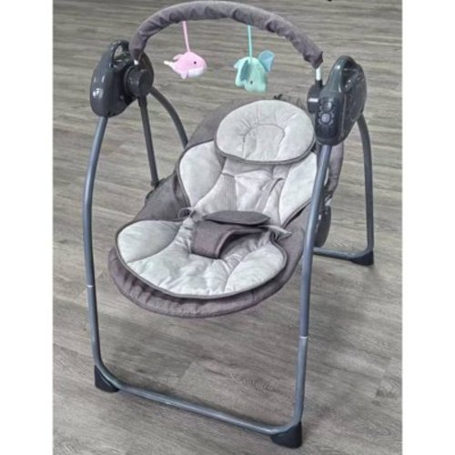 Magic Co 4-Speed Adjustable Baby Swing with Bluetooth, Remote, Toys, Infant Swing Auto Rocking, for Newborns to Toddlers (Grey)
